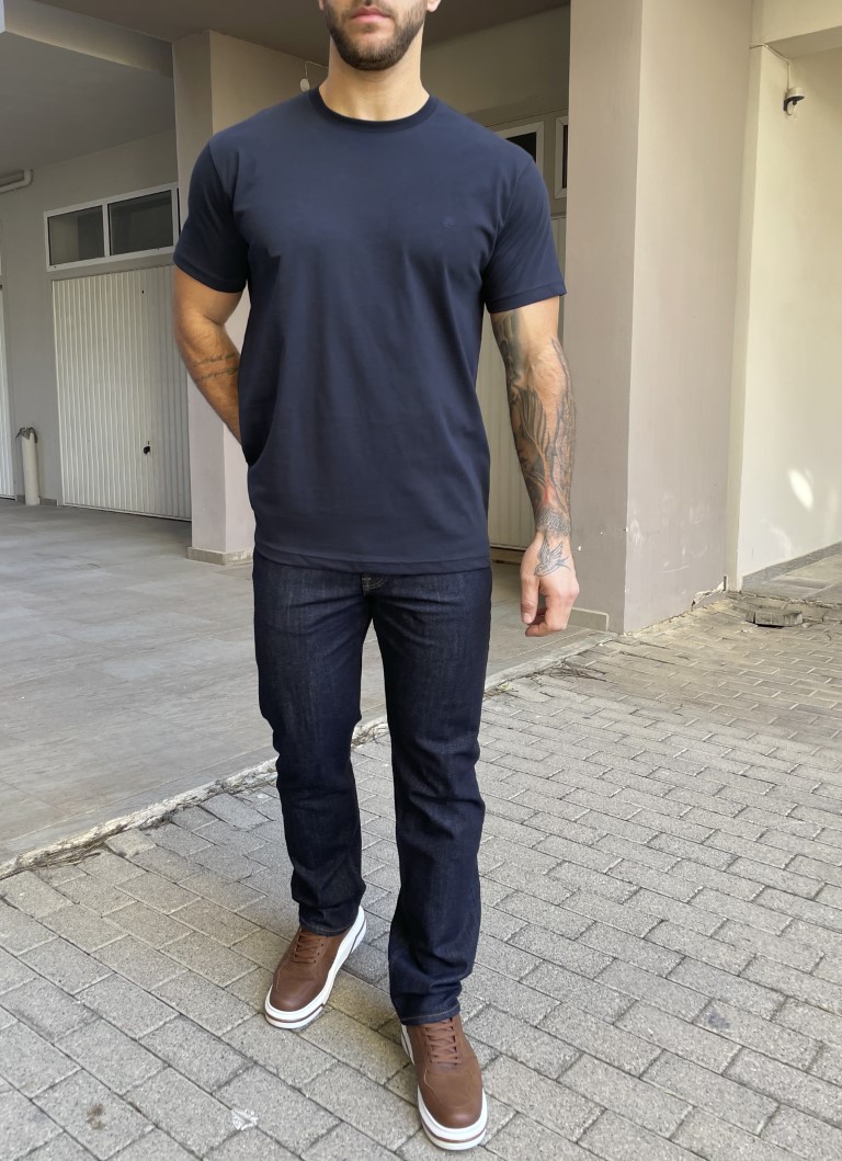 Everbest ανδρικό μπλε Plus Size T-shirt 242800 φωτογραφία